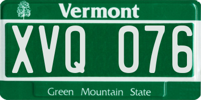 VT license plate XVQ076