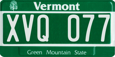 VT license plate XVQ077