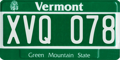 VT license plate XVQ078