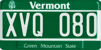 VT license plate XVQ080