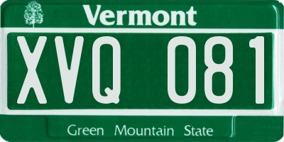 VT license plate XVQ081