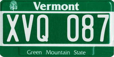 VT license plate XVQ087