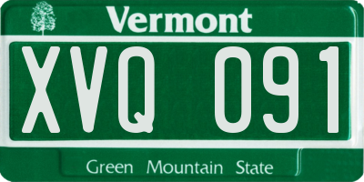 VT license plate XVQ091