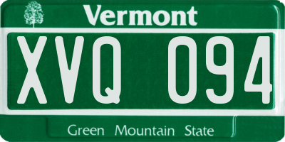 VT license plate XVQ094