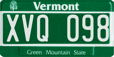 VT license plate XVQ098