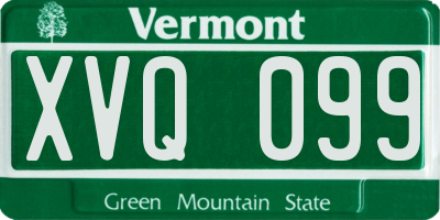 VT license plate XVQ099