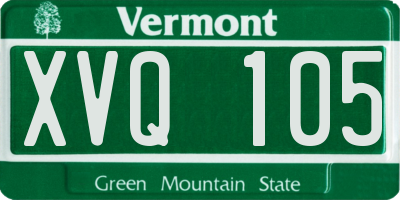 VT license plate XVQ105