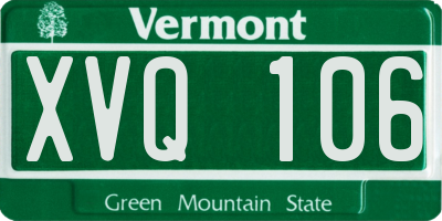 VT license plate XVQ106