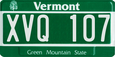 VT license plate XVQ107