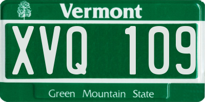 VT license plate XVQ109