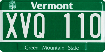VT license plate XVQ110