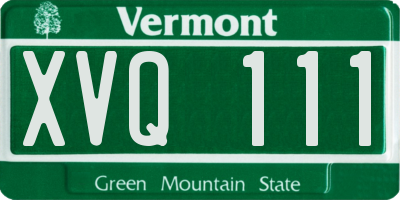 VT license plate XVQ111