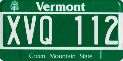 VT license plate XVQ112