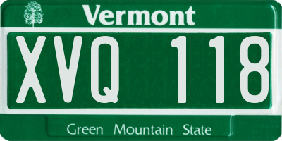 VT license plate XVQ118
