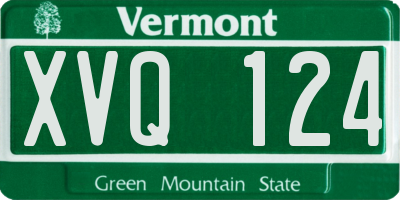 VT license plate XVQ124