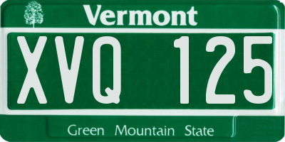 VT license plate XVQ125