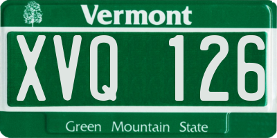 VT license plate XVQ126
