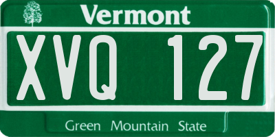 VT license plate XVQ127