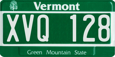 VT license plate XVQ128