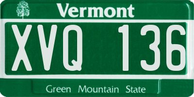 VT license plate XVQ136