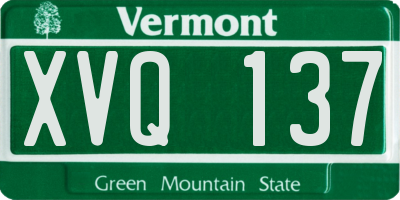 VT license plate XVQ137