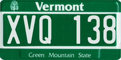 VT license plate XVQ138