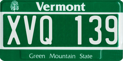 VT license plate XVQ139