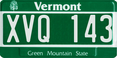 VT license plate XVQ143