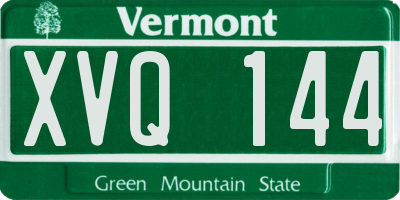 VT license plate XVQ144