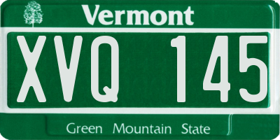 VT license plate XVQ145