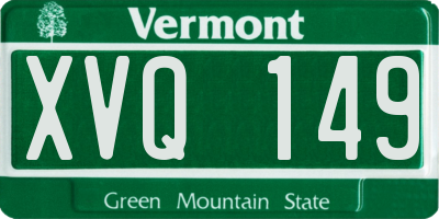 VT license plate XVQ149