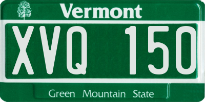 VT license plate XVQ150