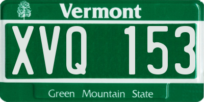 VT license plate XVQ153