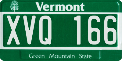 VT license plate XVQ166