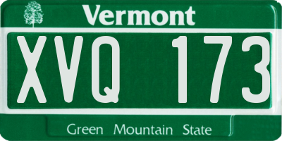 VT license plate XVQ173
