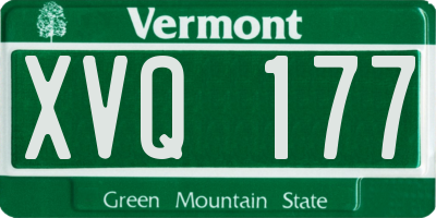 VT license plate XVQ177