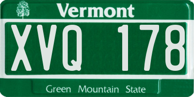 VT license plate XVQ178