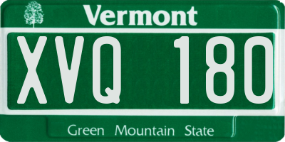 VT license plate XVQ180