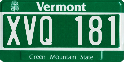 VT license plate XVQ181