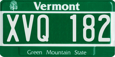 VT license plate XVQ182