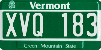 VT license plate XVQ183