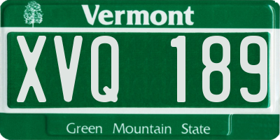 VT license plate XVQ189