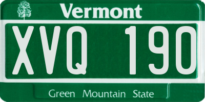 VT license plate XVQ190