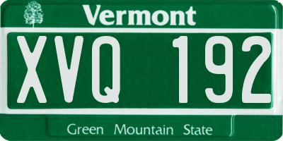 VT license plate XVQ192