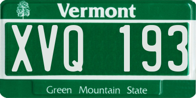 VT license plate XVQ193