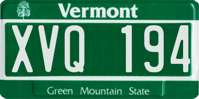 VT license plate XVQ194
