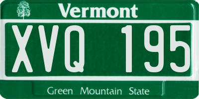 VT license plate XVQ195