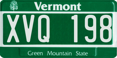 VT license plate XVQ198