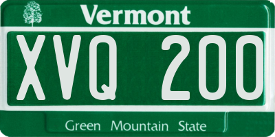 VT license plate XVQ200
