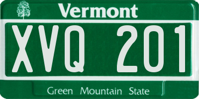 VT license plate XVQ201